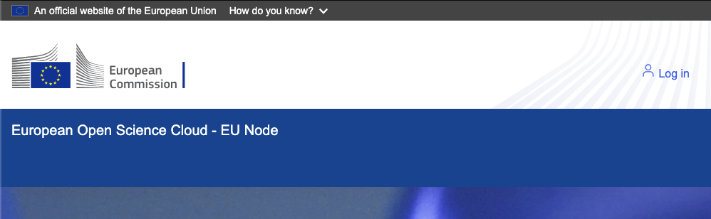 The EOSC EU Node login page