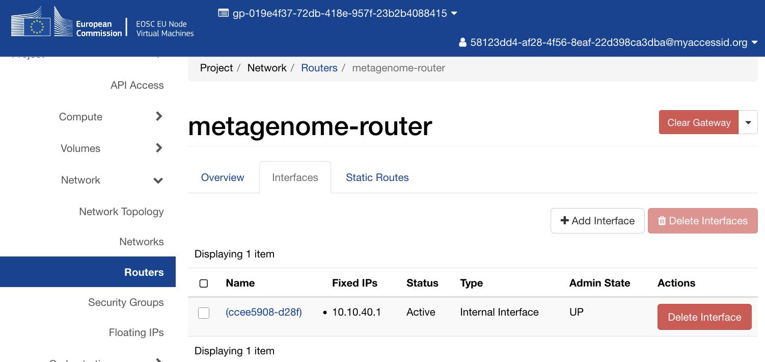 The router with its internal interface at 10.10.40.1